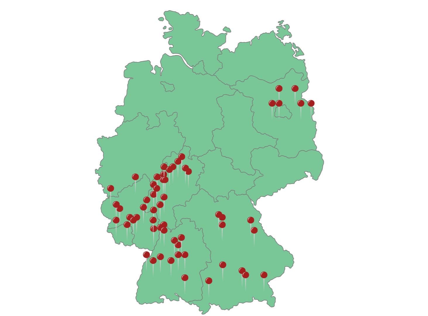 Übersichtskarte der Grenzenlos-Schulen Übersichtskarte der Grenzenlos-Schulen