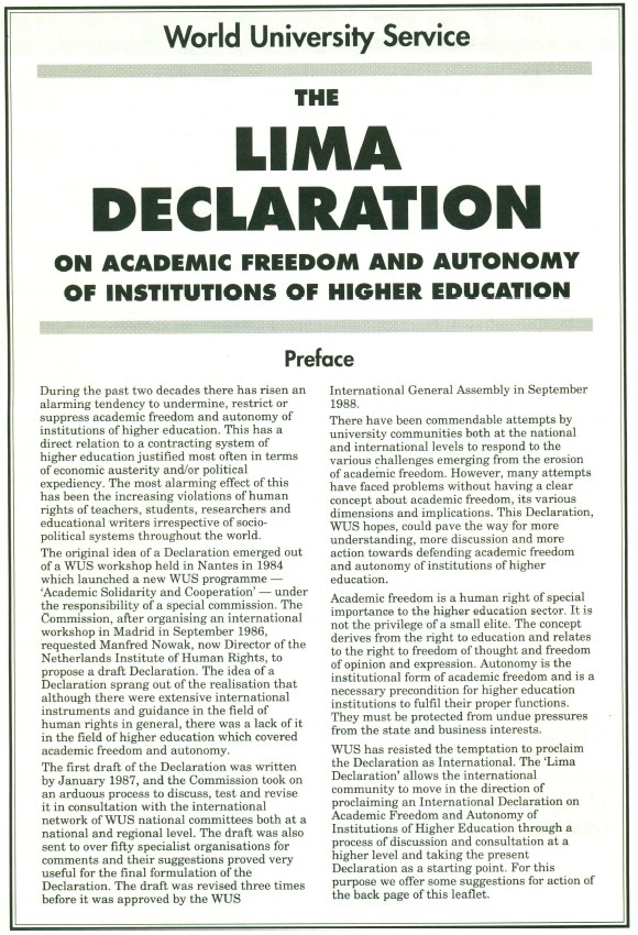 Cover The Lima Declaration