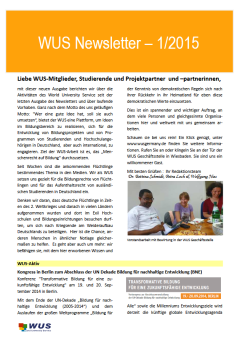 WUS-Newsletter 2015