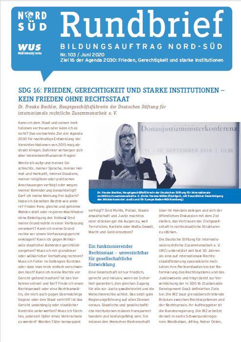 Cover des Rundbriefs Bildungsauftrag Nord-Süd Nr. 103