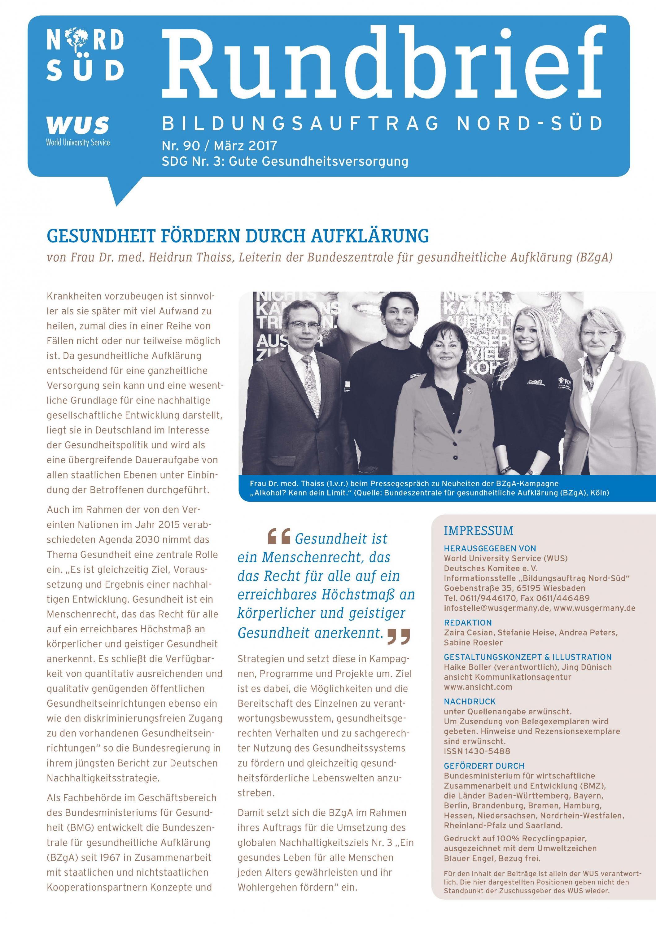 Cover des Rundbriefs Bildungsauftrag Nord-Süd Nr. 90