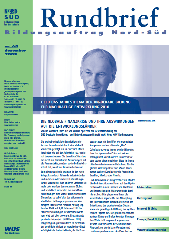 Cover des Rundbriefs Bildungsauftrag Nord-Süd Nr. 63