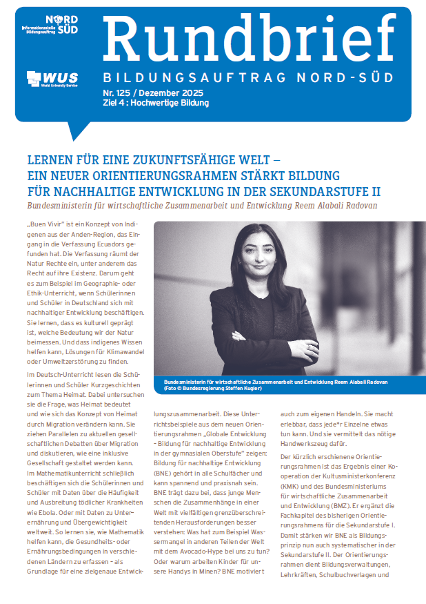 Cover des Rundbriefs Bildungsauftrag Nord-Süd Nr. 125