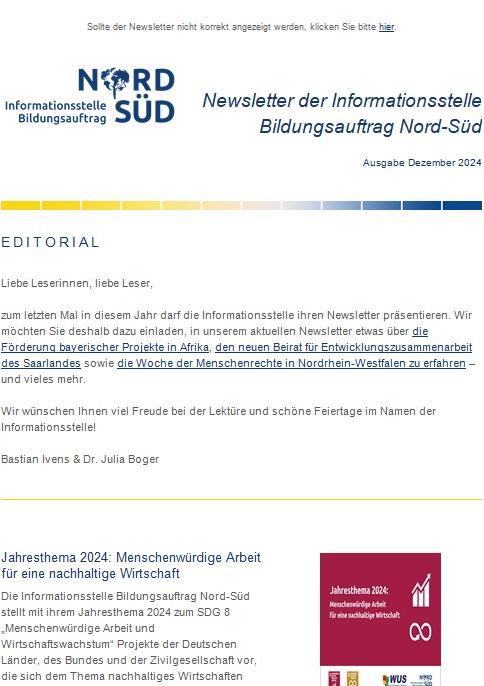 Newsletter der Informationsstelle Bildungsauftrag Nord-Süd