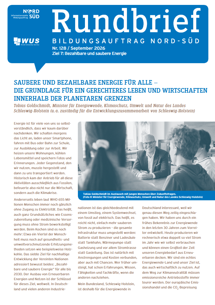 Cover des Rundbriefs Bildungsauftrag Nord-Süd Nr. 128