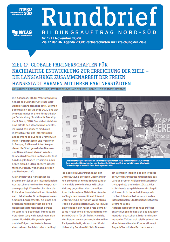 Cover des Rundbriefs Bildungsauftrag Nord-Süd Nr. 121