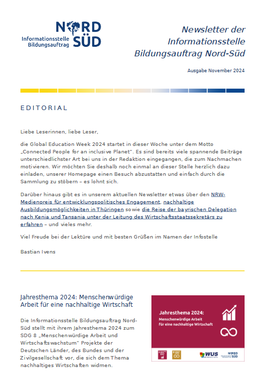 Newsletter Bildungsauftrag Nord-Süd / November 2024