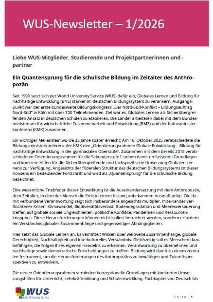 WUS-Newsletter 2026