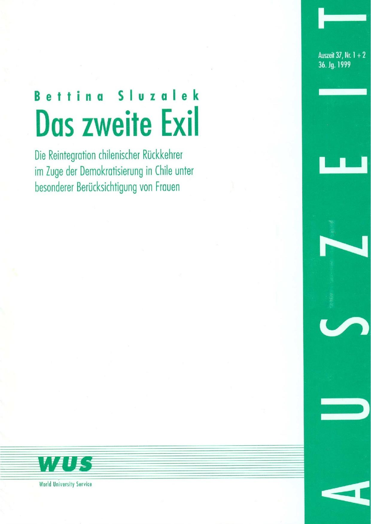 Titelblatt Das Zweite Exil