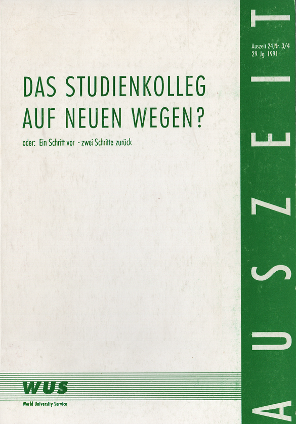 Titelblatt Das Studienkolleg auf neuen Wegen?