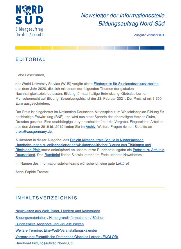 Vorschau Newsletter Januar 2021