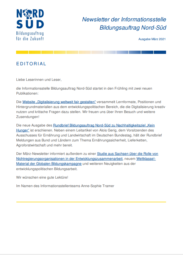 Vorschau Newsletter März 2021
