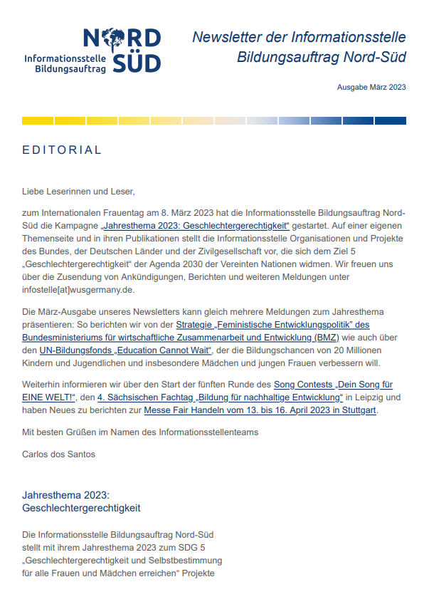 Vorschau Newsletter März 2023