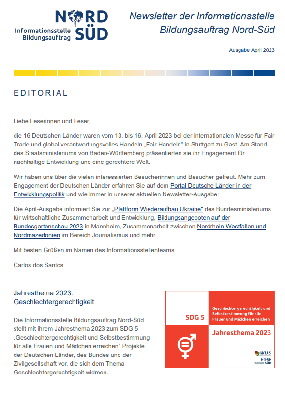Vorschau Newsletter April 2023