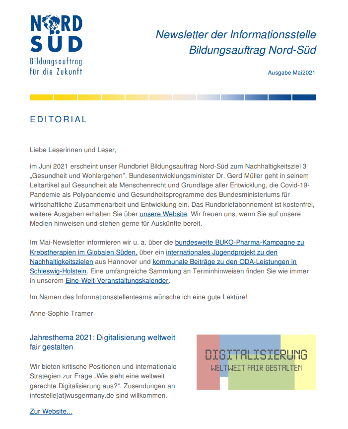 Vorschau Newsletter Mai 2021
