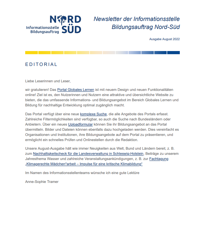 Vorschau Newsletter August 2022