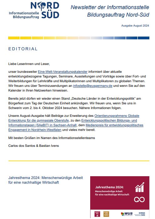 Vorschau Newsletter August 2024