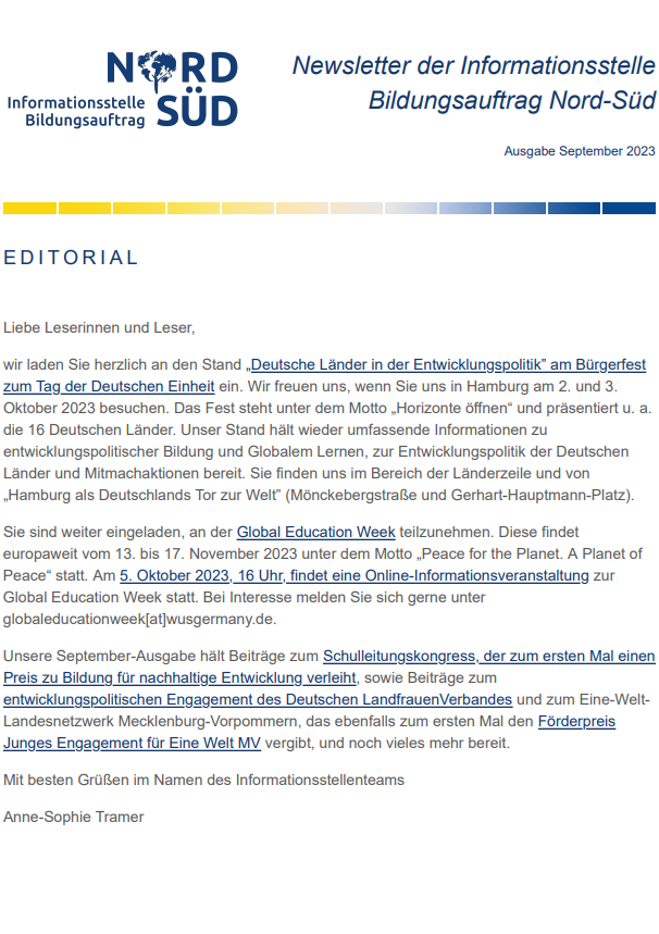 Vorschau Newsletter September 2023