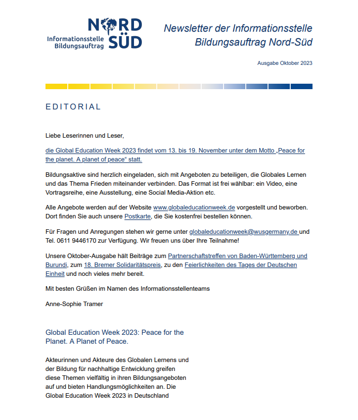 Vorschau Newsletter Oktober 2023
