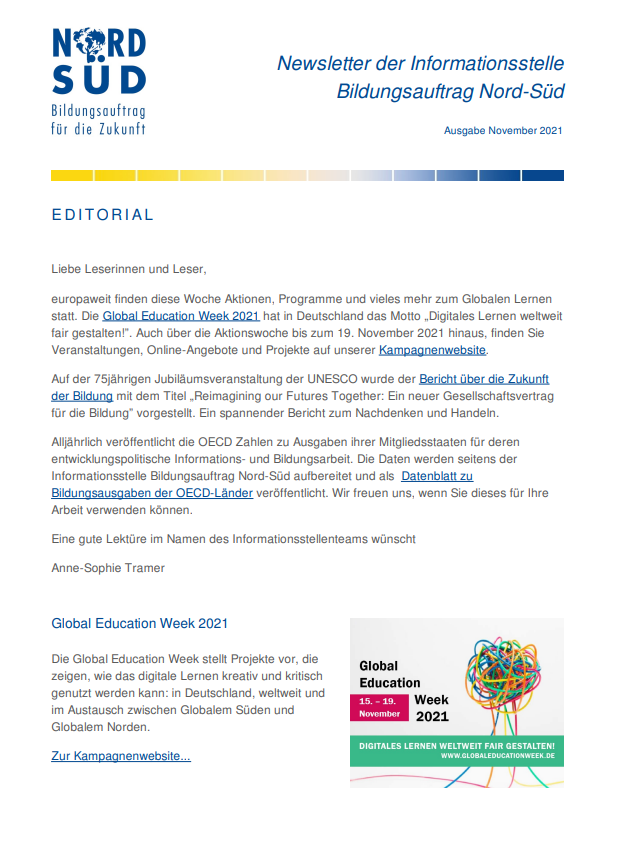 Vorschau Newsletter November 2021