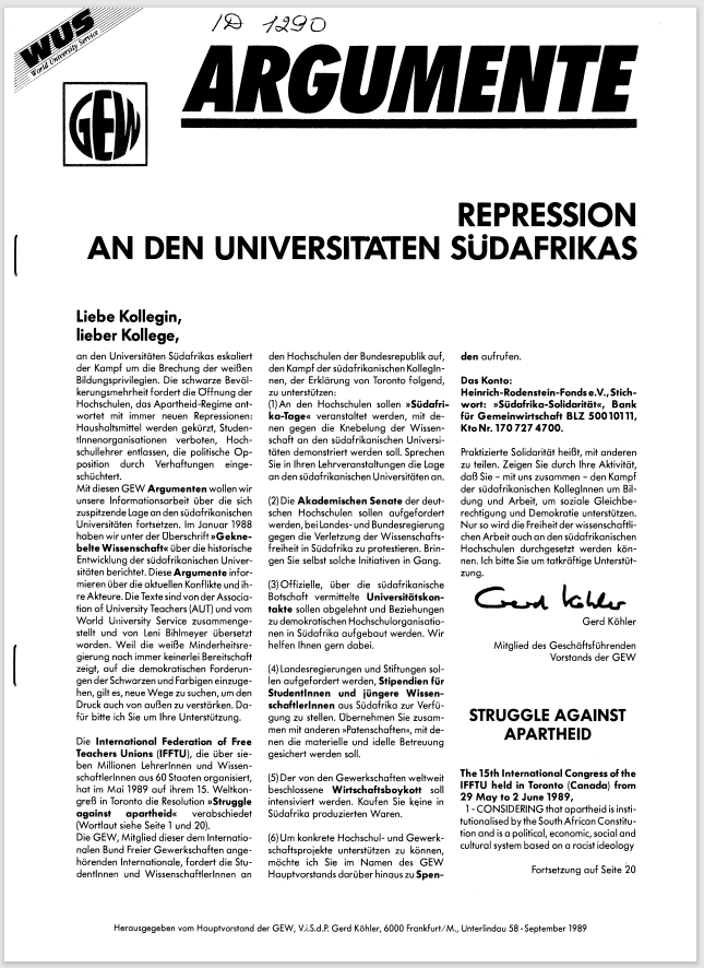 ARGUMENTE: Repression an den Universitäten Südafrikas