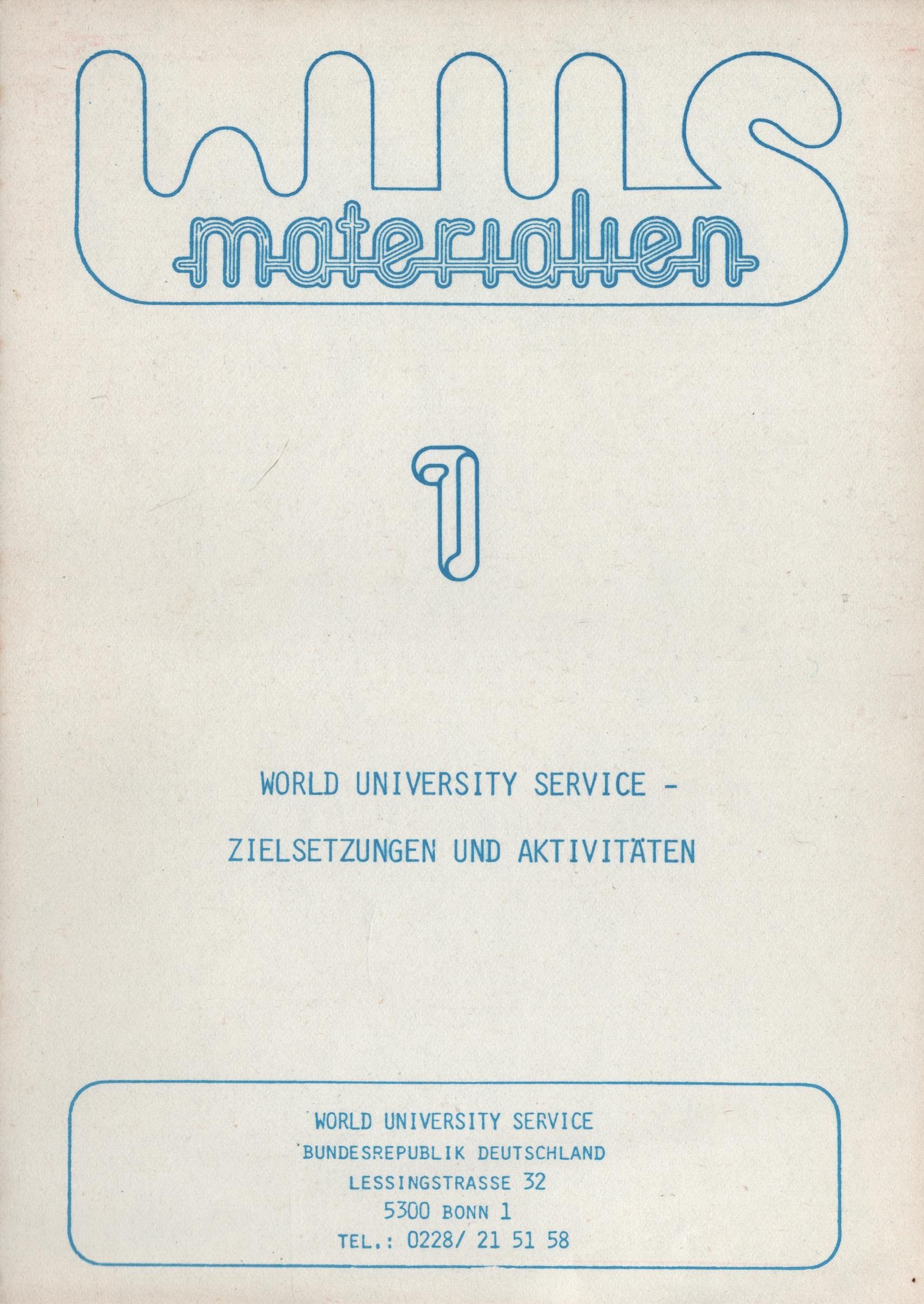 WUS Materialien 1 – Zielsetzungen und Aktivitäten