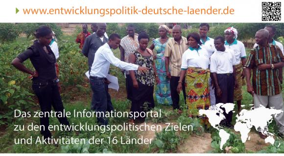 Flyer des Portals Deutsche Länder in der Entwicklungspolitik